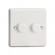 JQP252W  Varilight 2G 2W V-Pro Dimmer LED 0-100W (Max 10 LEDs) GLS 10W-400W Per Gang Halogen 10W-300W Per Gang WH Plastic